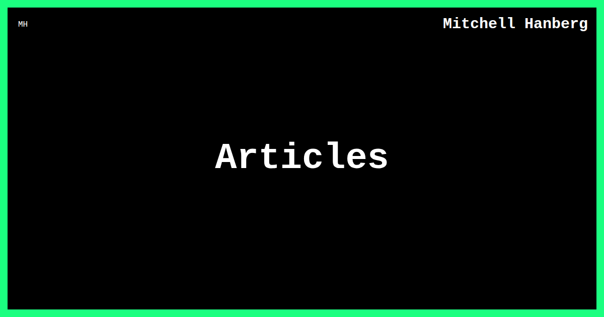 Articles | Mitchell Hanberg